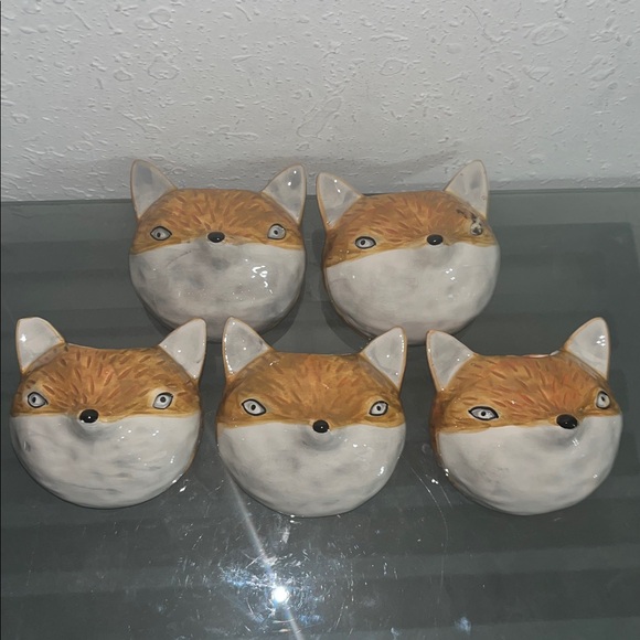 Gisela Graham Ceramic Orn Fox Mini Wall Hanging set of 5 - Picture 5 of 8